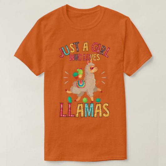 Gewoon een meisje dat van Llamas Cute Llamas Gifts T-shirt (Design voorkant)