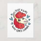 Gewoon een meisje dat van Llamas houdt Briefkaart (Voorkant)