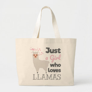 Gewoon een meisje dat van Llamas houdt Grote Tote Bag