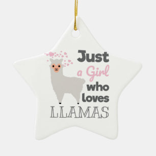 Gewoon een meisje dat van Llamas houdt Keramisch Ornament