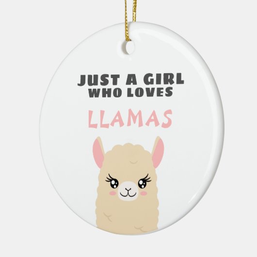 Gewoon een meisje dat van Llamas houdt Keramisch Ornament (Links)