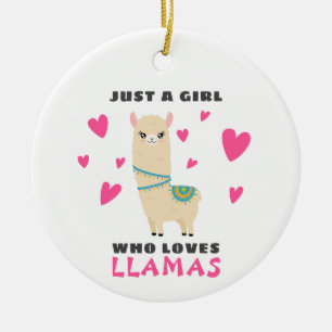 Gewoon een meisje dat van Llamas houdt Keramisch Ornament