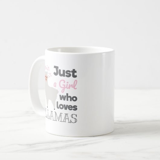 Gewoon een meisje dat van Llamas houdt Koffiemok (Voorkant links)
