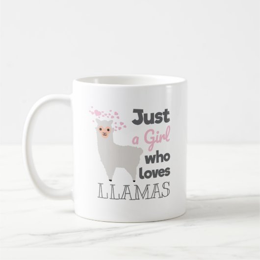 Gewoon een meisje dat van Llamas houdt Koffiemok (Links)