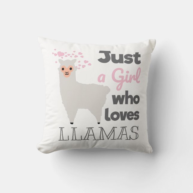 Gewoon een meisje dat van Llamas houdt Kussen (Voorkant)
