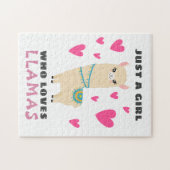 Gewoon een meisje dat van Llamas houdt Legpuzzel (Horizontaal)