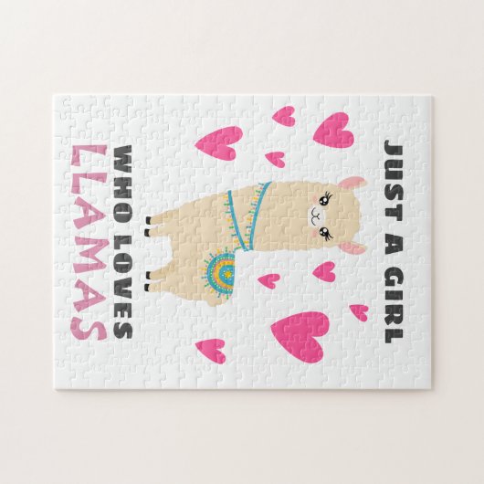 Gewoon een meisje dat van Llamas houdt Legpuzzel (Horizontaal)