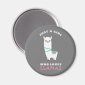 Gewoon een meisje dat van Llamas houdt Magneet (Voorkant / Achterkant)