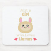 Gewoon een meisje dat van Llamas houdt Muismat (Voorkant)