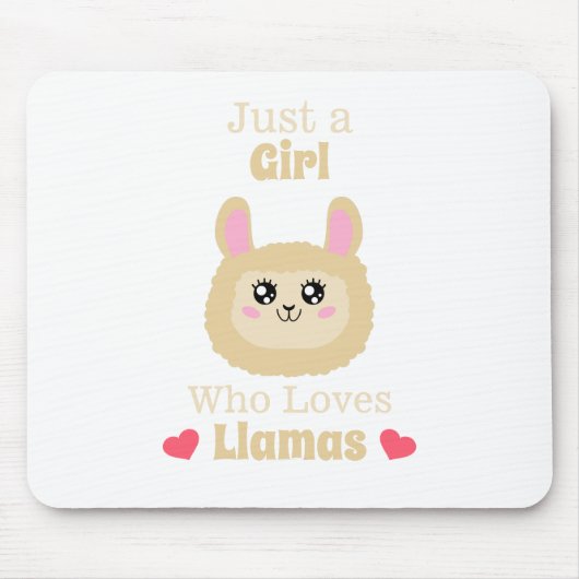 Gewoon een meisje dat van Llamas houdt Muismat (Voorkant)