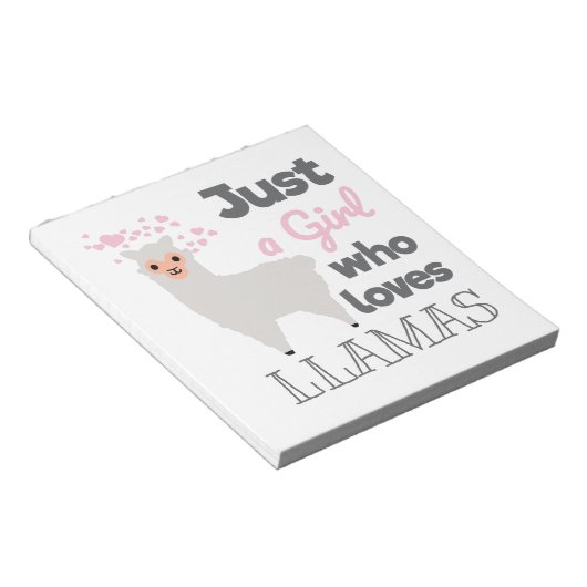 Gewoon een meisje dat van Llamas houdt Notitieblok (Schuin)