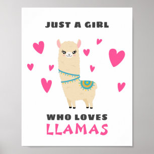 Gewoon een meisje dat van Llamas houdt Poster
