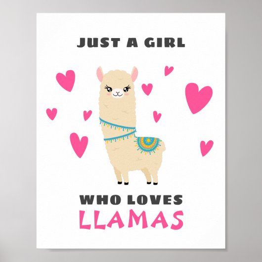 Gewoon een meisje dat van Llamas houdt Poster (Voorkant)