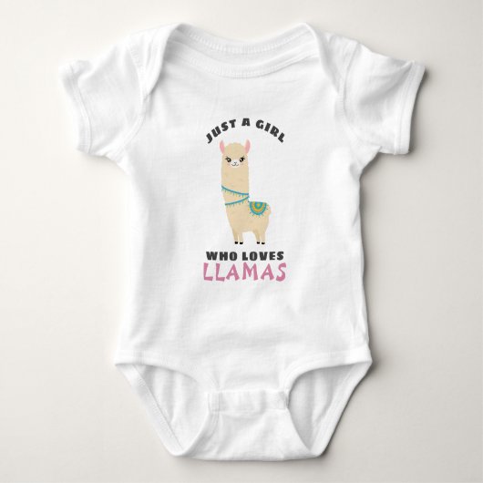 Gewoon een meisje dat van Llamas houdt Romper (Voorkant)