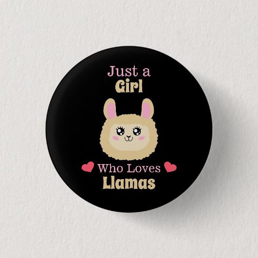 Gewoon een meisje dat van Llamas houdt Ronde Button 3,2 Cm (Voorkant)