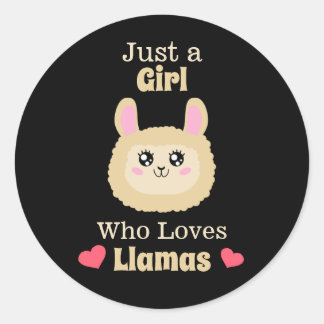 Gewoon een meisje dat van Llamas houdt Ronde Sticker