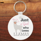 Gewoon een meisje dat van Llamas houdt Sleutelhanger (Voorkant)