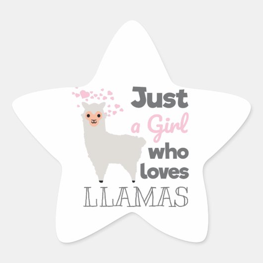 Gewoon een meisje dat van Llamas houdt Ster Sticker (Voorkant)