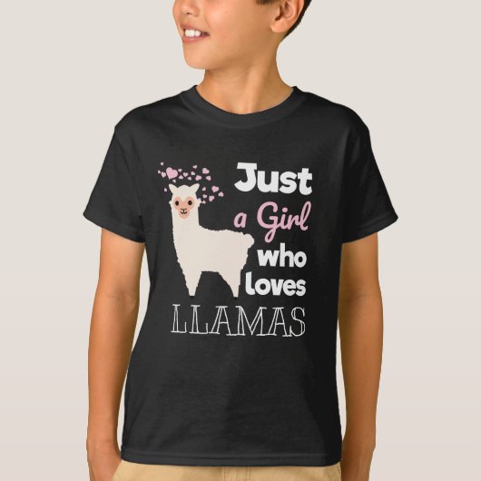 Gewoon een meisje dat van Llamas houdt T-shirt (Voorkant)