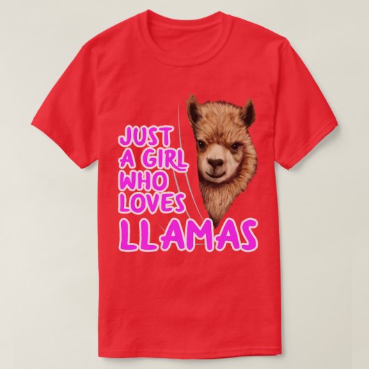 Gewoon een meisje dat van Llamas houdt T-shirt (Design voorkant)