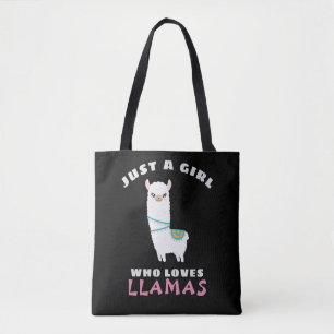 Gewoon een meisje dat van Llamas houdt Tote Bag