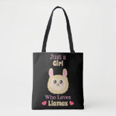 Gewoon een meisje dat van Llamas houdt Tote Bag (Voorkant)