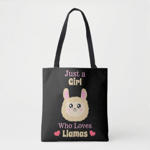 Gewoon een meisje dat van Llamas houdt Tote Bag