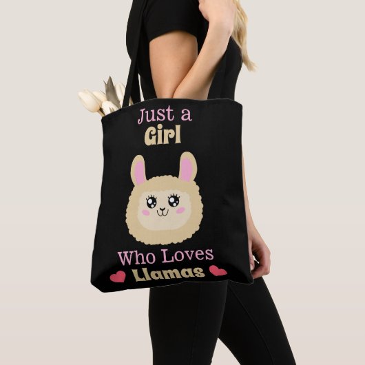 Gewoon een meisje dat van Llamas houdt Tote Bag (Dichtbij)