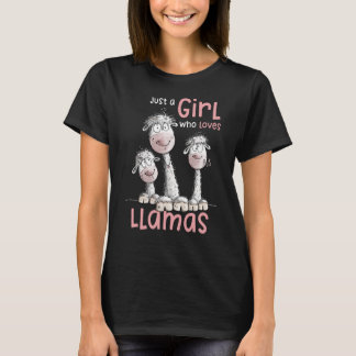 Gewoon een meisje dat van Llamas houdt voor lama e T-shirt