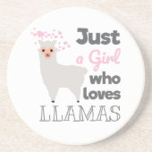Gewoon een meisje dat van Llamas houdt Zandsteen Onderzetter (Voorkant)