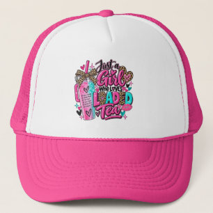 Gewoon een meisje dat van Loaded Tea houdt Roze Tr Trucker Pet