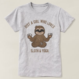 Gewoon een meisje dat van luiaard en yoga houdt, g t-shirt
