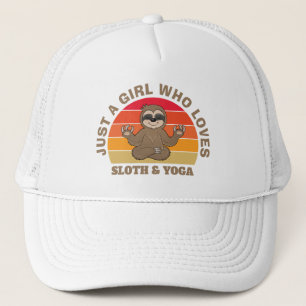 Gewoon een meisje dat van luiaard en yoga houdt, R Trucker Pet