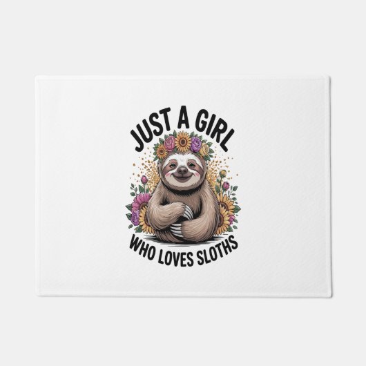 gewoon een meisje dat van luiaards houdt deurmat (Voorkant)