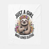 gewoon een meisje dat van luiaards houdt fleece deken (Voorkant)