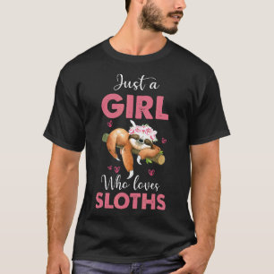Gewoon een meisje dat van luiaards houdt, leuke lu t-shirt