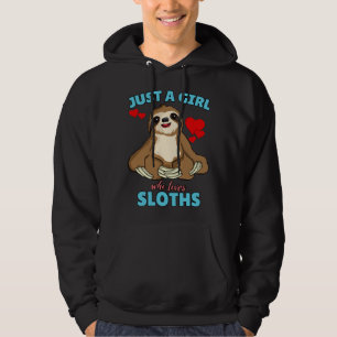 Gewoon een meisje dat van luiaards houdt Mooie lui Hoodie