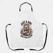 gewoon een meisje dat van luiaards houdt schort (Voorkant)