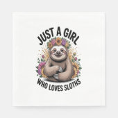 gewoon een meisje dat van luiaards houdt servet (Voorkant)