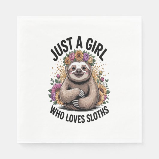 gewoon een meisje dat van luiaards houdt servet (Voorkant)