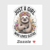 gewoon een meisje dat van luiaards houdt sticker (Vel)