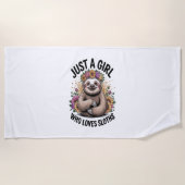 gewoon een meisje dat van luiaards houdt strandlaken (Voorkant)