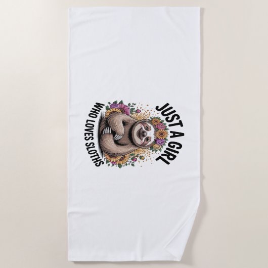 gewoon een meisje dat van luiaards houdt strandlaken (Voorkant)