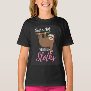 Gewoon een meisje dat van luiaards houdt t-shirt