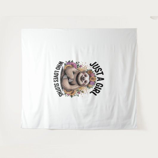 gewoon een meisje dat van luiaards houdt wandkleed (Voorkant (horizontaal))