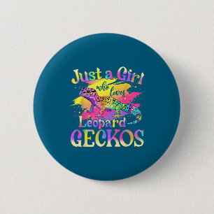 Gewoon Een Meisje Dat Van Luipaardgekko's Houdt Ronde Button 5,7 Cm