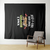 Gewoon een meisje dat van Lynx dierlijk kat houdt Wandkleed (In Situ (horizontaal))