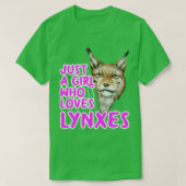 Gewoon een meisje dat van lynxen houdt t-shirt (Design voorkant)