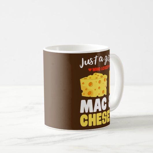 Gewoon een meisje dat van Mac Cheese Funny Macaron Koffiemok (Voorkant rechts)