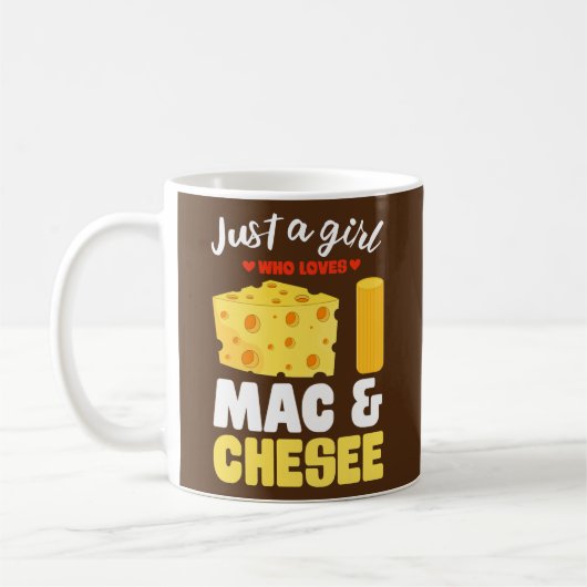 Gewoon een meisje dat van Mac Cheese Funny Macaron Koffiemok (Links)